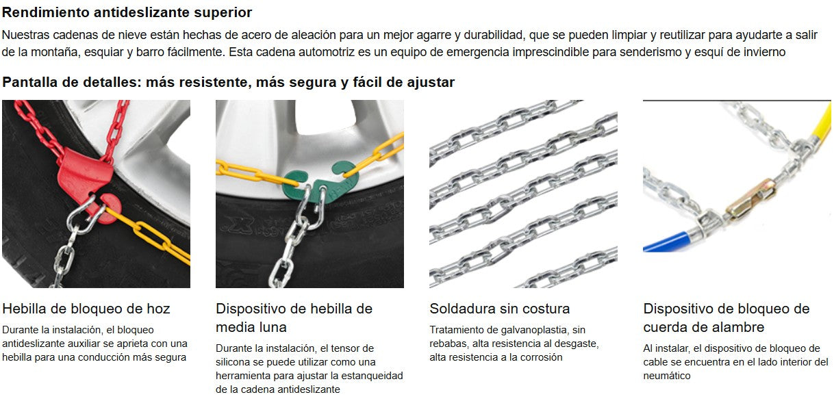 Cadenas Para Nieve Y Hielo De Fácil Montaje Kn140 Con Maleta