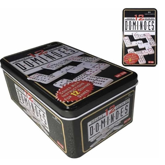 Domino Juego Chancho 12 Caja Metálica 91 Piezas