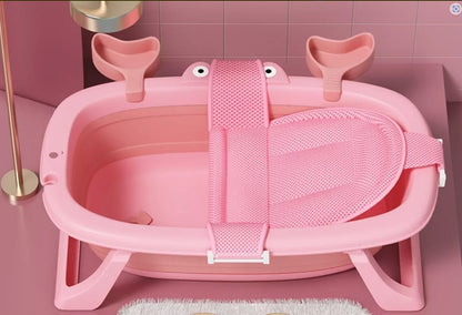 Tina Para Bebé Bañera Plegable Modelo Cangrejo + Malla Reforzada (Colores)