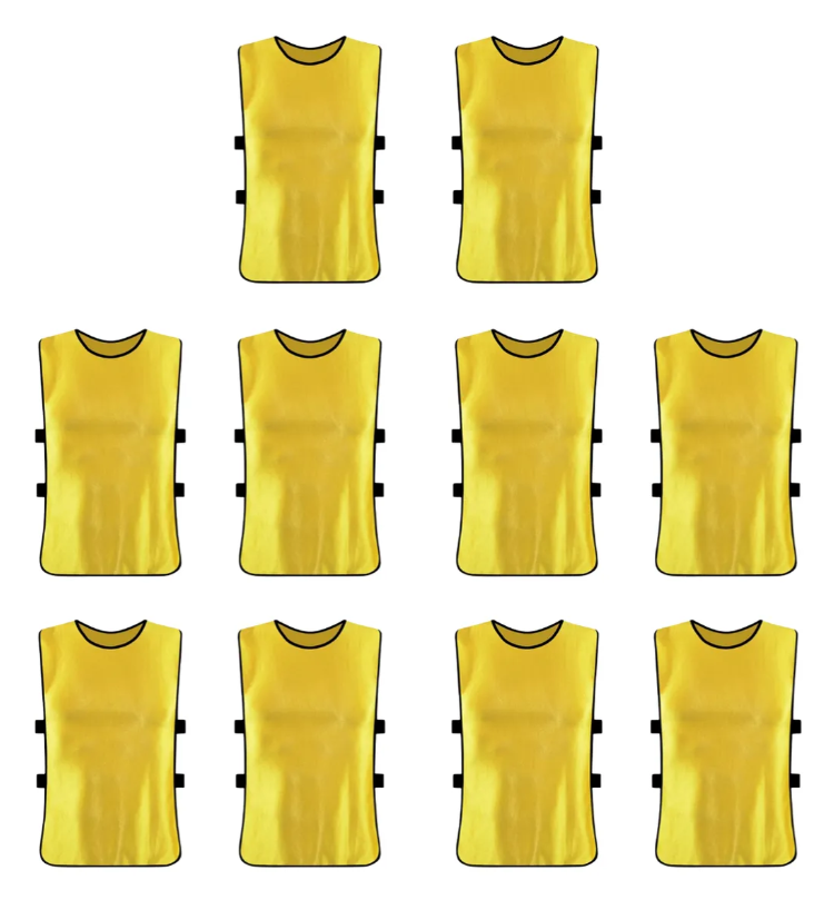 Pack X10 Chaleco Deportivo Peto Multiuso Para Adultos Futbol Universal (Colores)