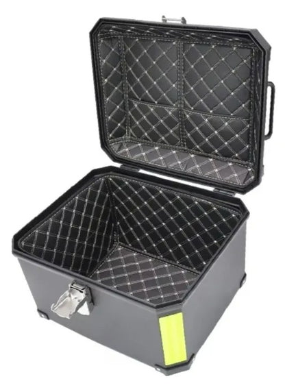 Maleta Moto ABS Top Case 45 Litros, Respaldo + Forro