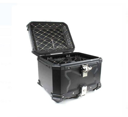 Top Case Aluminio 45 litros Negro, Con Respaldo