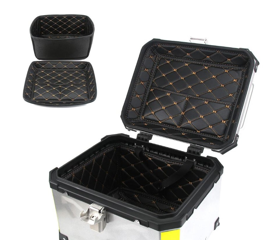 Top Case Aluminio 55 litros Silver Tapa Negra, Con Respaldo