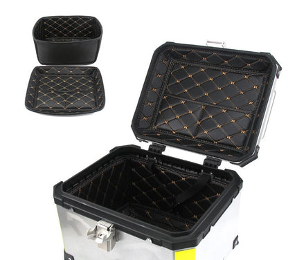 Top Case Aluminio 55 litros Silver Tapa Negra, Con Respaldo