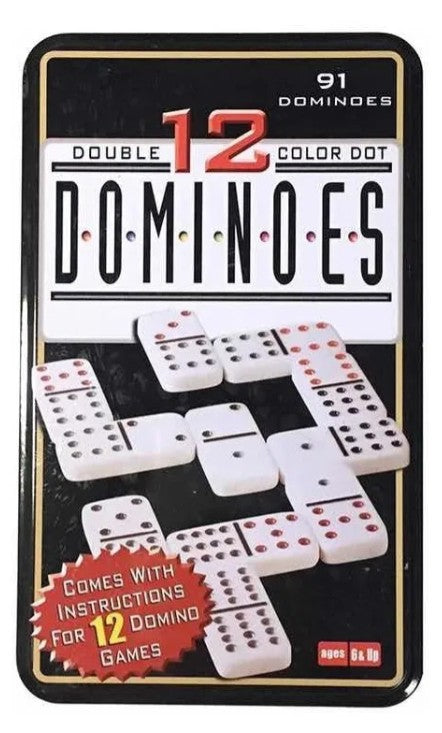 Domino Juego Chancho 12 Caja Metálica 91 Piezas