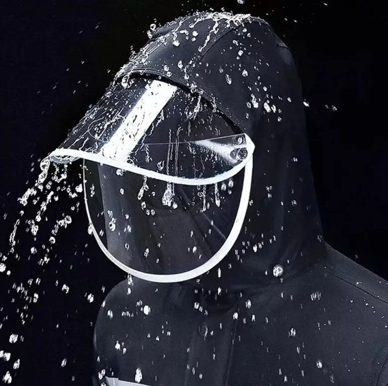 Traje De Agua Negro Impermeable Motociclista Reflectante (Tallas)