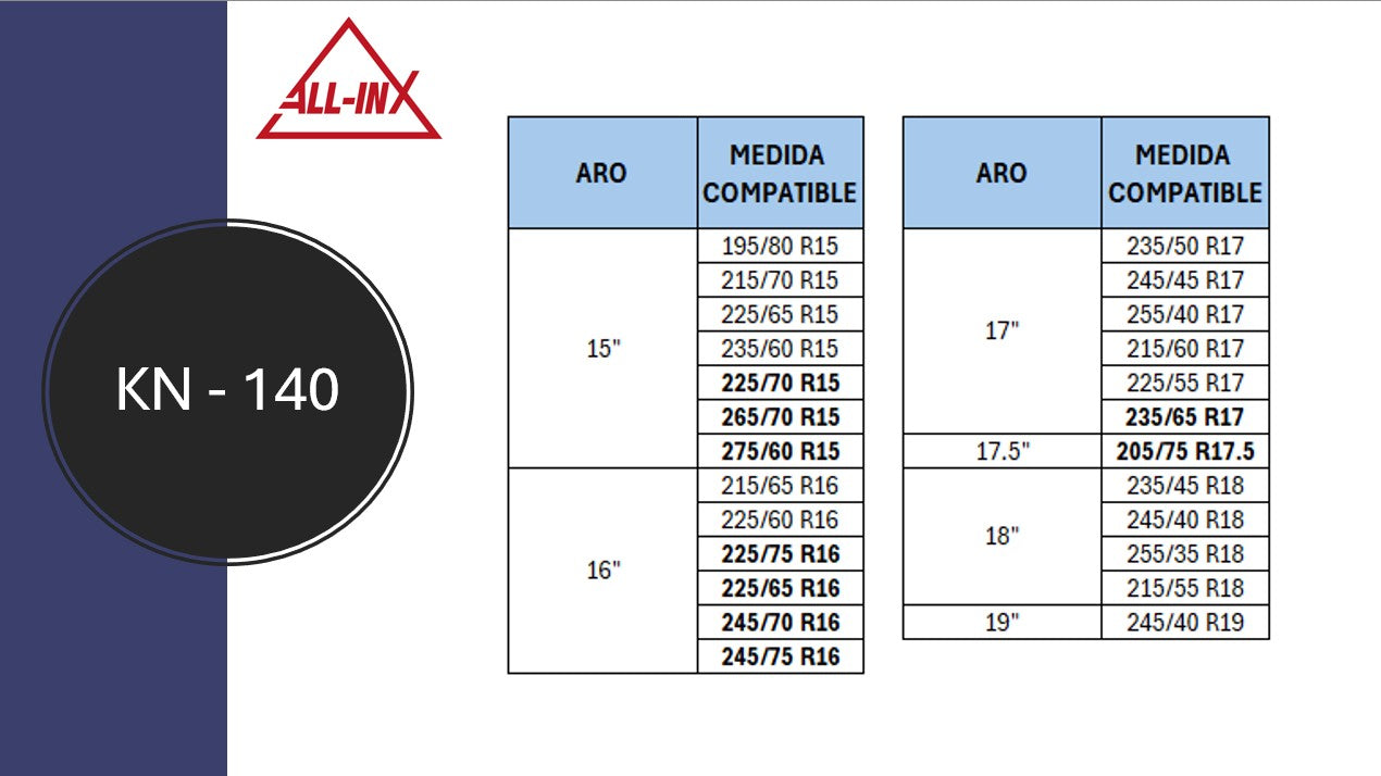 Cadenas Para Nieve Y Hielo De Fácil Montaje Kn140 Con Maleta