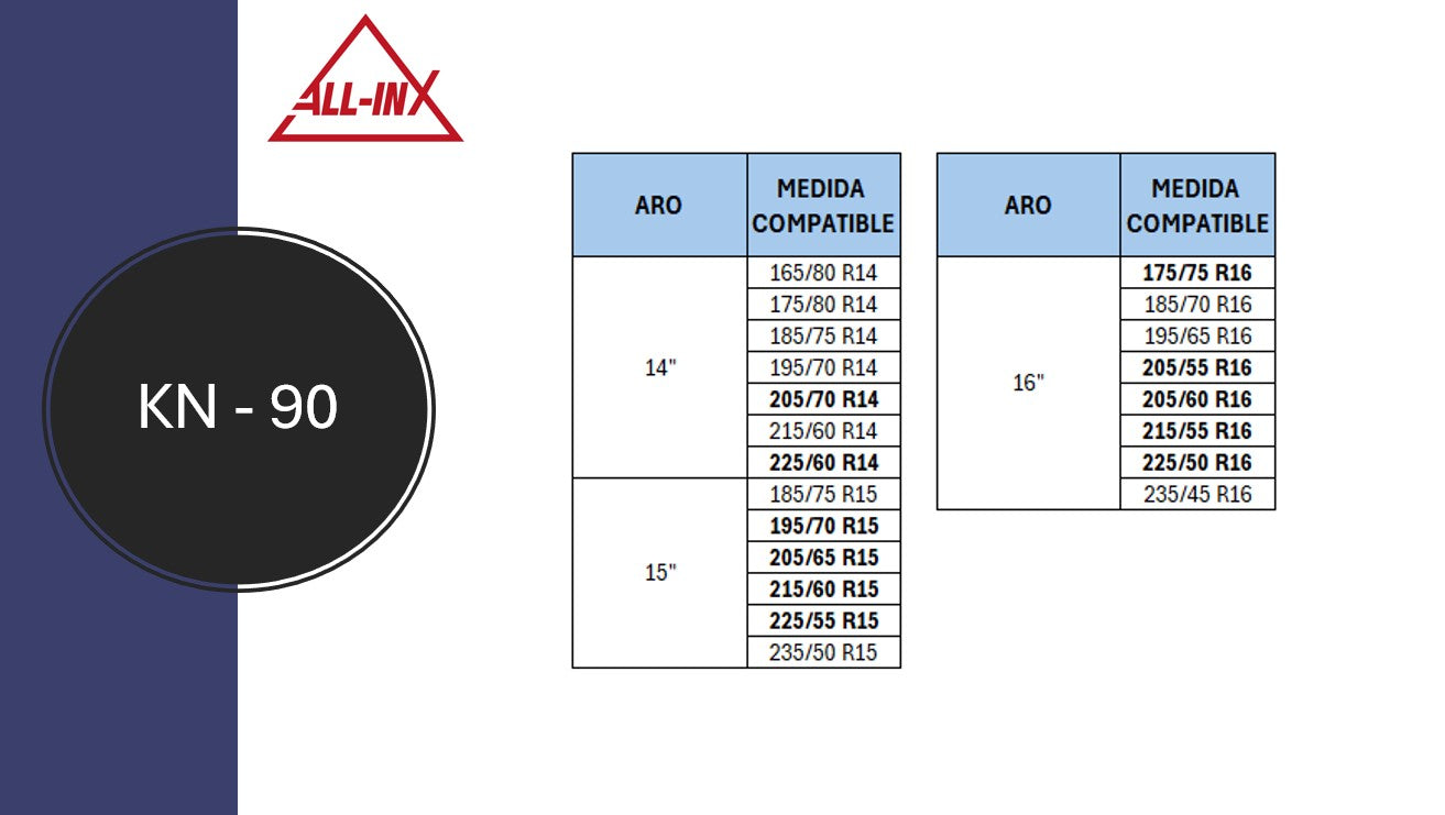 Cadenas Para Nieve Y Hielo De Fácil Montaje Kn90 Con Maleta