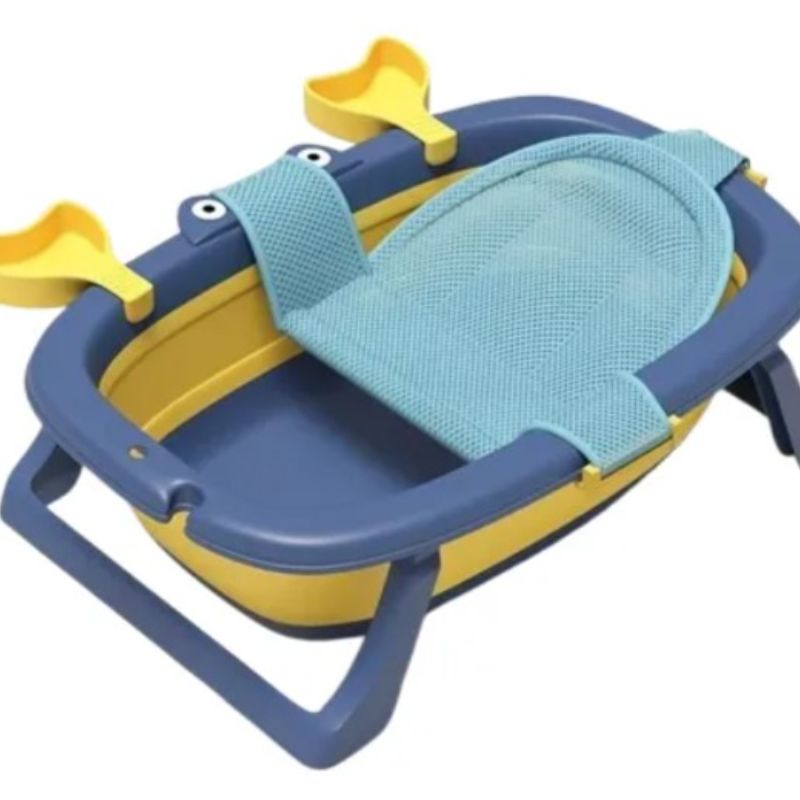 Tina Para Bebé Bañera Plegable Modelo Cangrejo + Malla Reforzada (Colores)